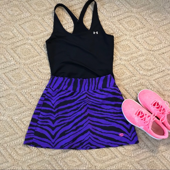 Purple and black zebra stripe athletic squirt! - Picture 2 of 6